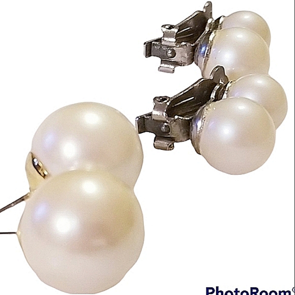 TWO Pairs Of Vintage Pearl Earrings